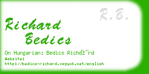 richard bedics business card